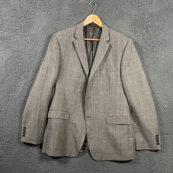 Lauren Ralph Lauren Blazer Mens 44R Brown Plaid Slim Fit Wool Sport Coat Formal - Picture 1 of 11